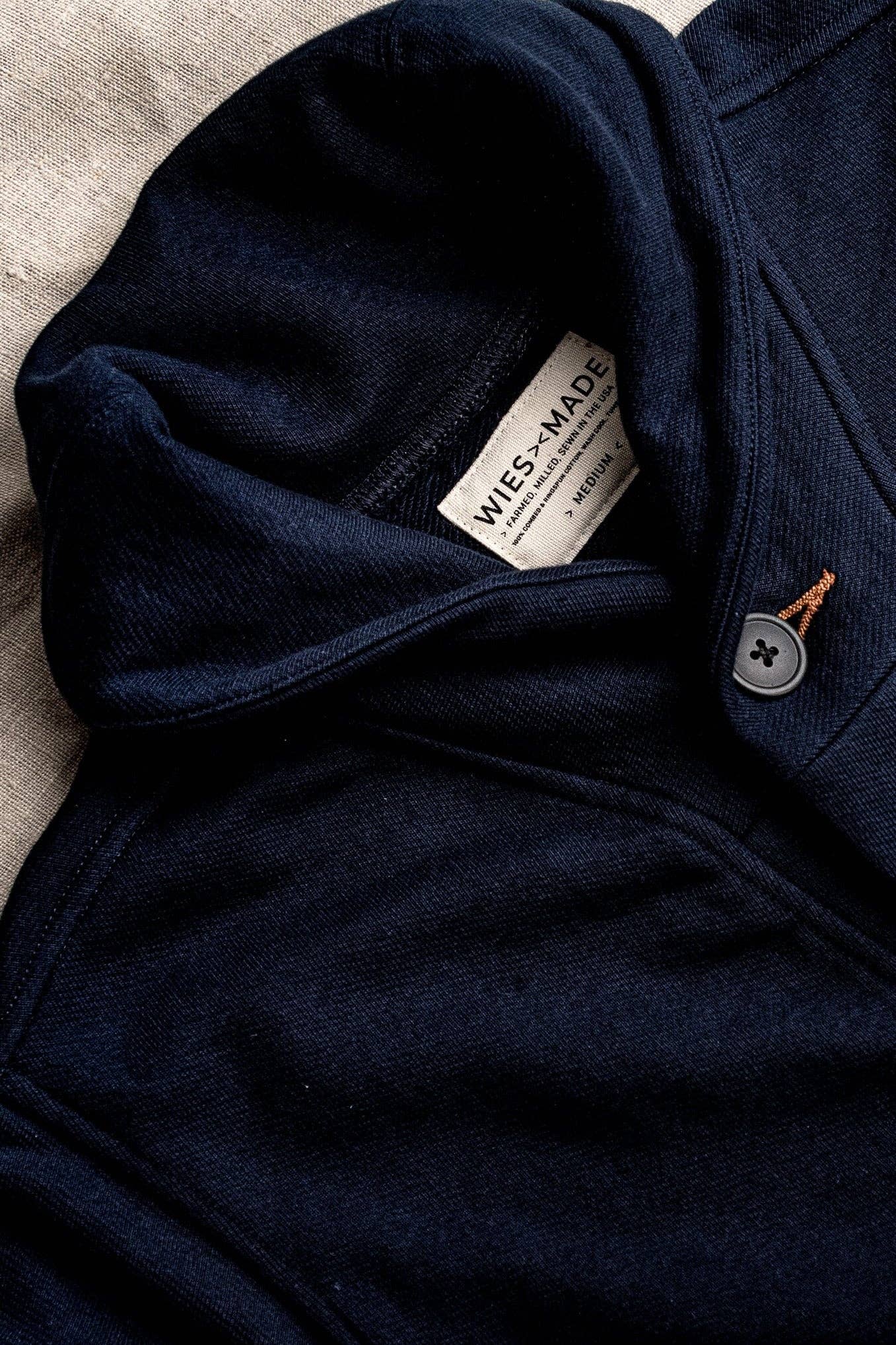 WiesMade - Women | Bodega Cardigan | 14oz 100% Cotton French Terry - Navy: Navy / S