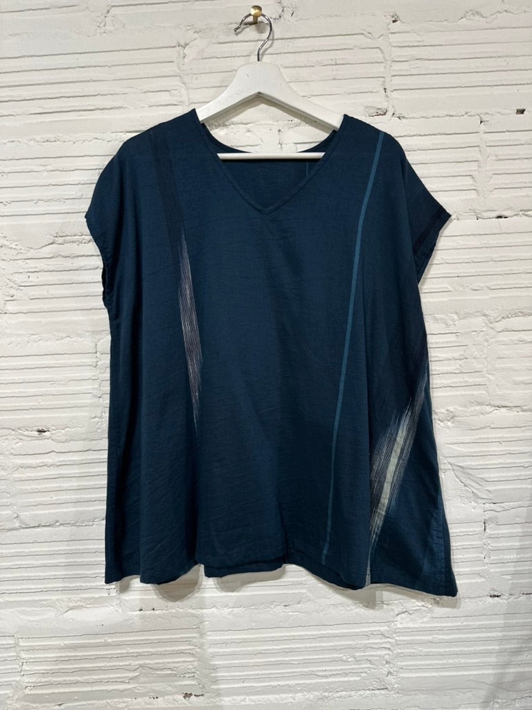 Tamaki-Niime Fuwa-Tee Cap Sleeve Cotton Top