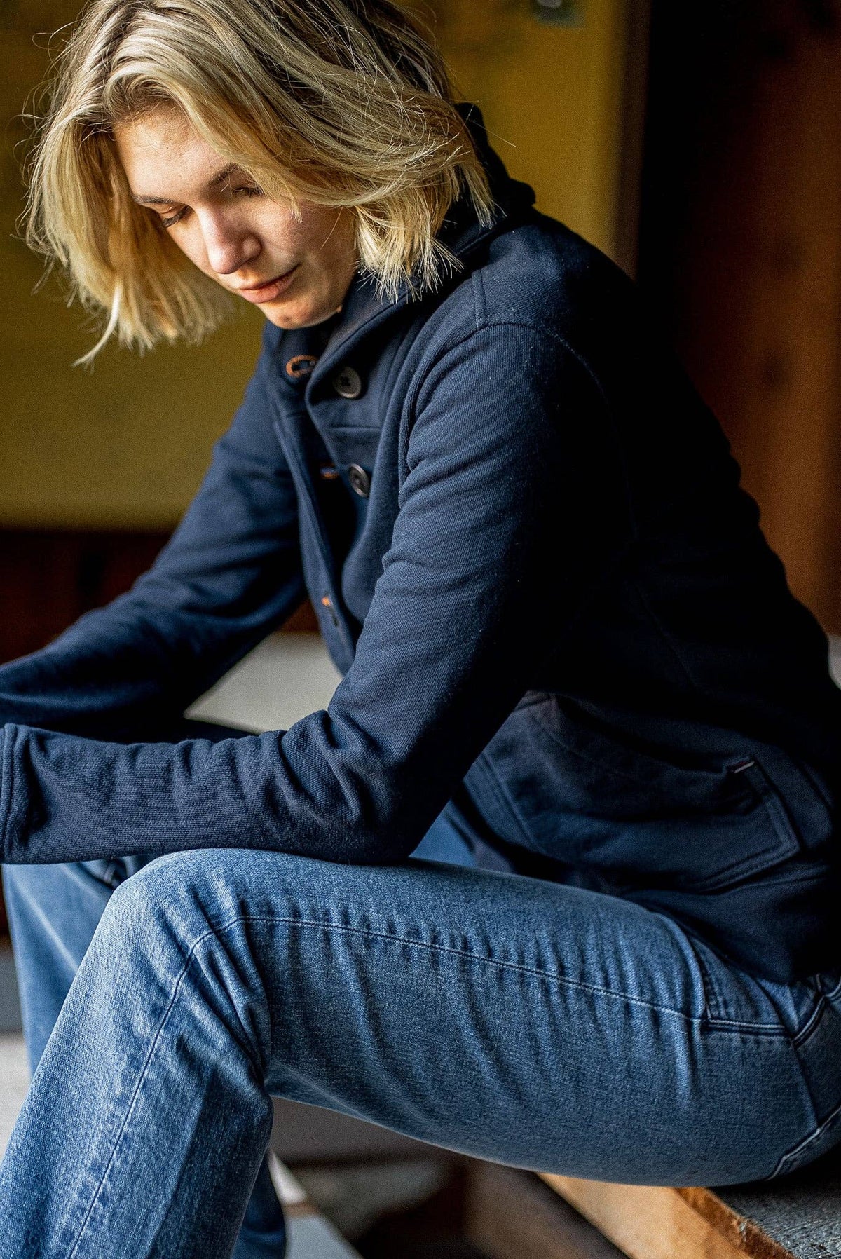 Women | Bodega Cardigan | 14oz 100% Cotton French Terry - Navy