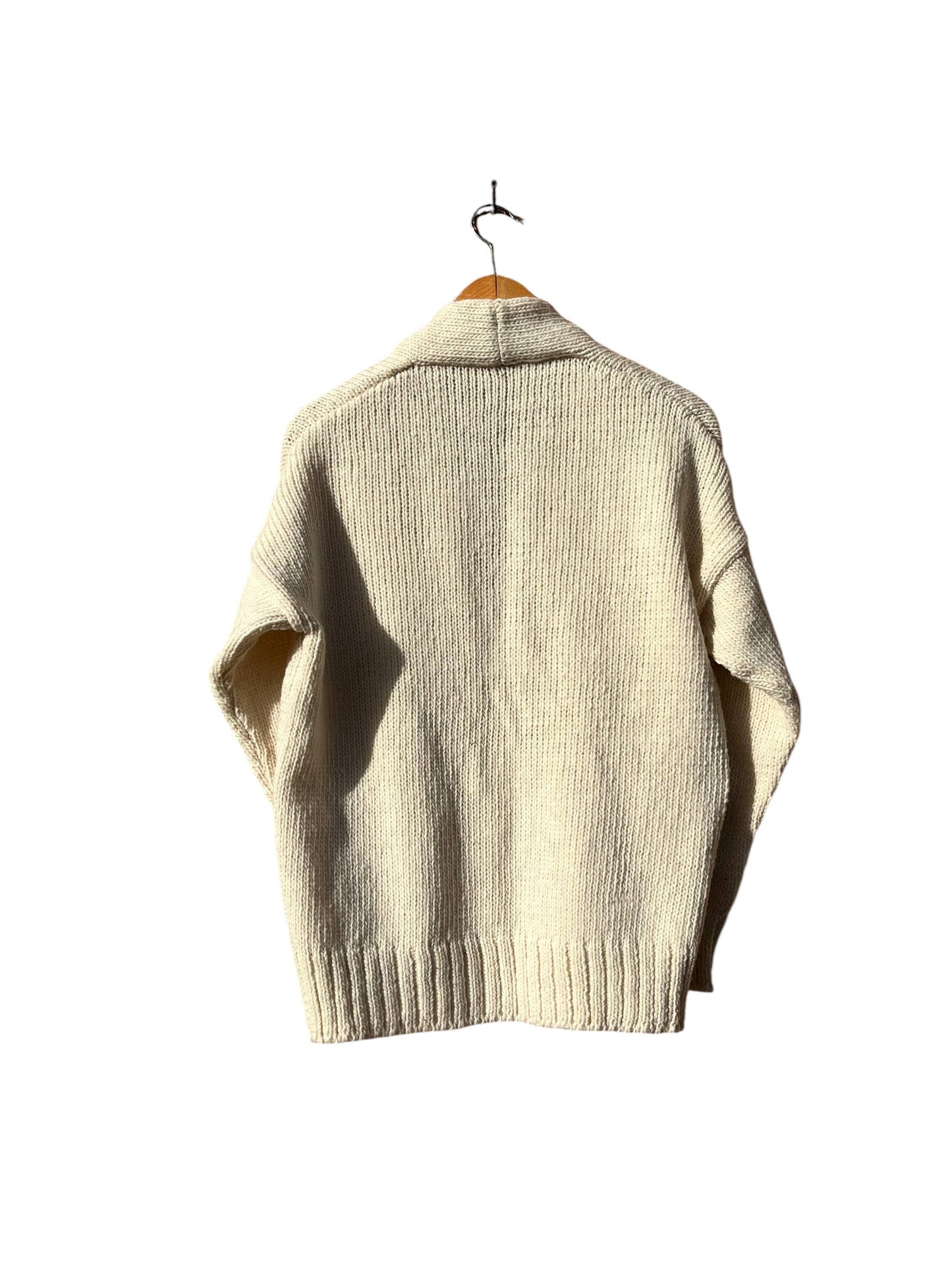 CECILIA SÖRENSEN - 900 CARDIGAN - Artisan Undyed Wool Spain: Natural white / M/L