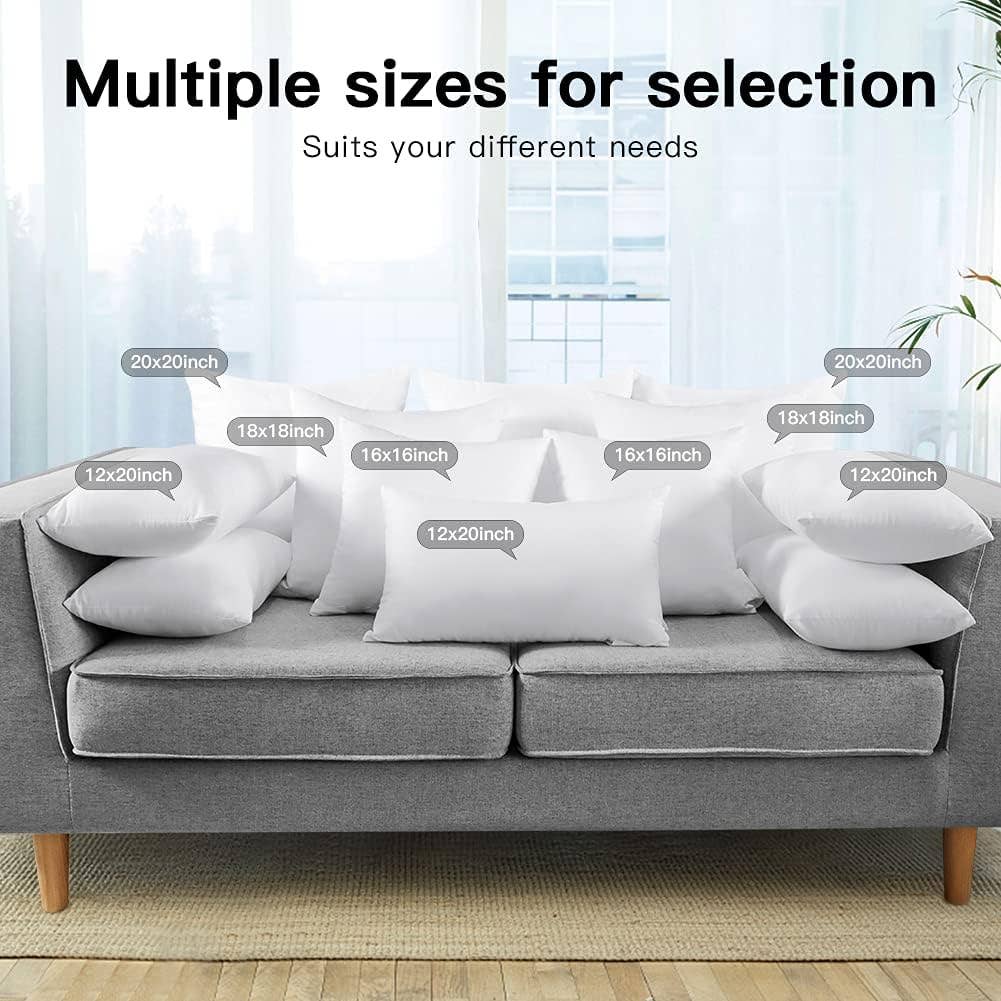 Eyda Homes - Premium Form Pillow Inserts : 12X20 Inches