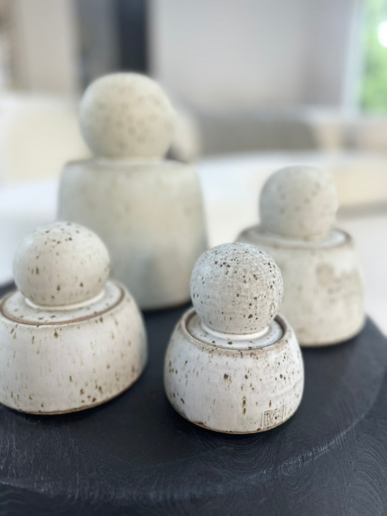 MH STUDIO - Alabaster White Stash Jars: Large