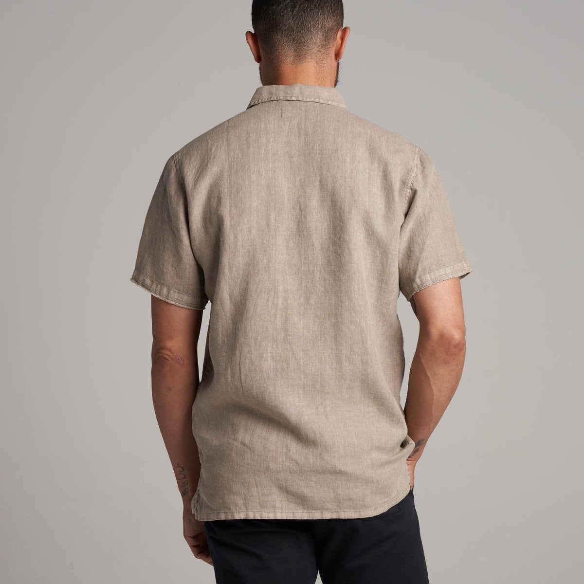 Rowan - Lyons Short Sleeve Linen Shirt: Seaport / M / MWTP0014