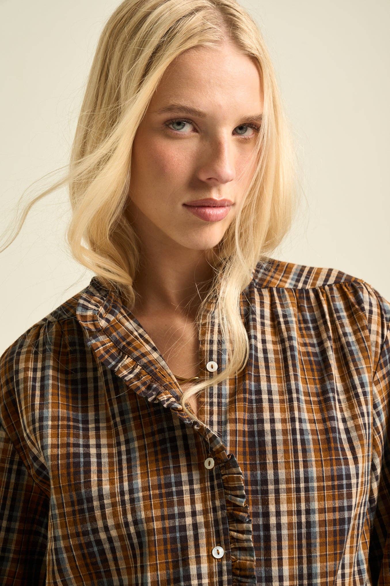 Cheyenne Mini Ruffle Cotton Blouse