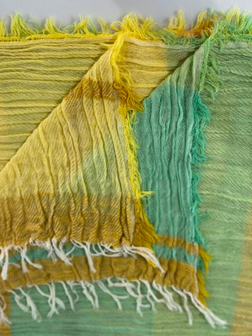 Roots Middle Gauze Cotton Scarves 21'' x 70'' from Japan