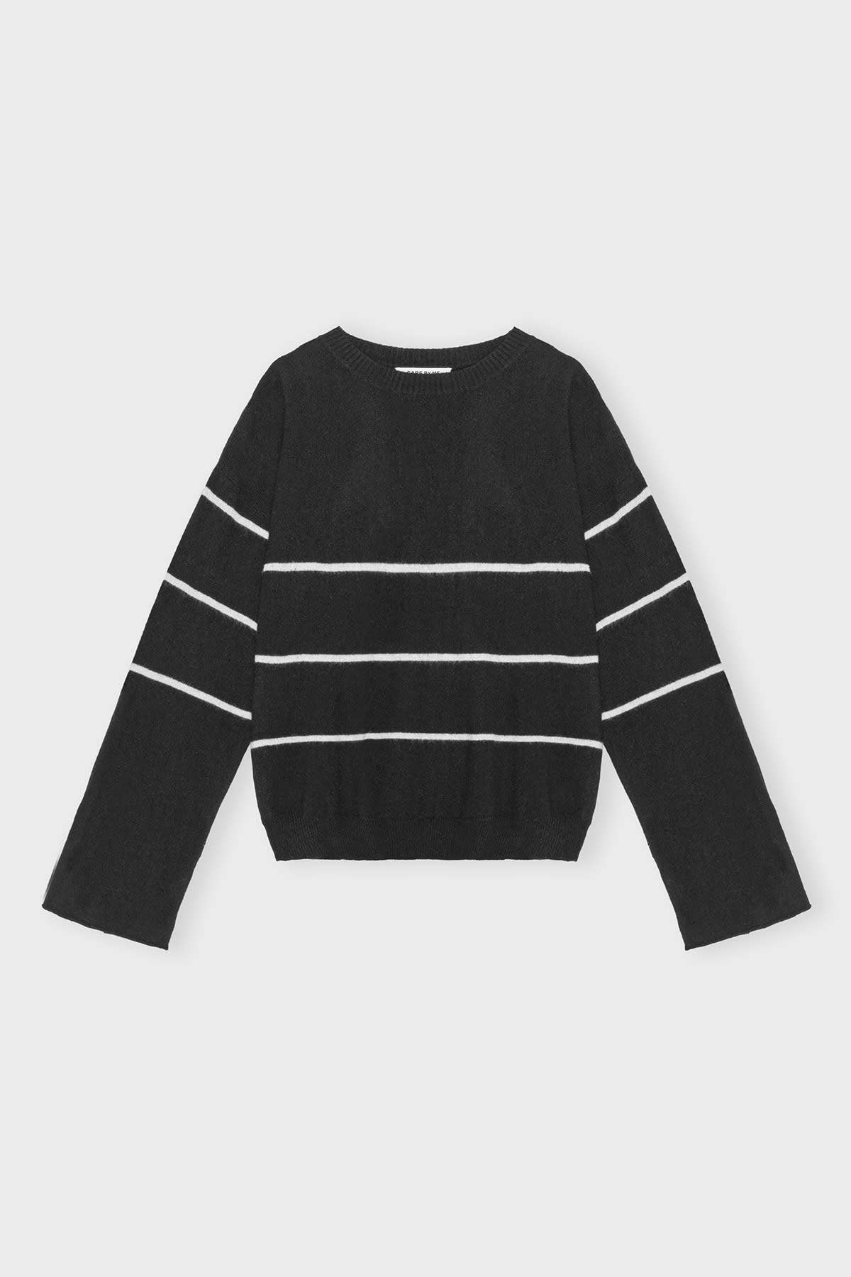 CARE BY ME - SEA STRIPE SWEATER: Wheat / Black / M