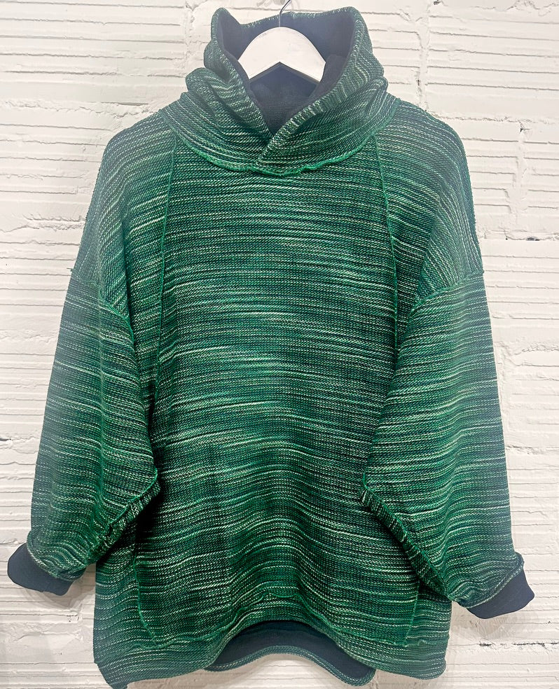 Tamaki Niime Dub Dub Pocket reversible hoodie in organic cotton from Japan