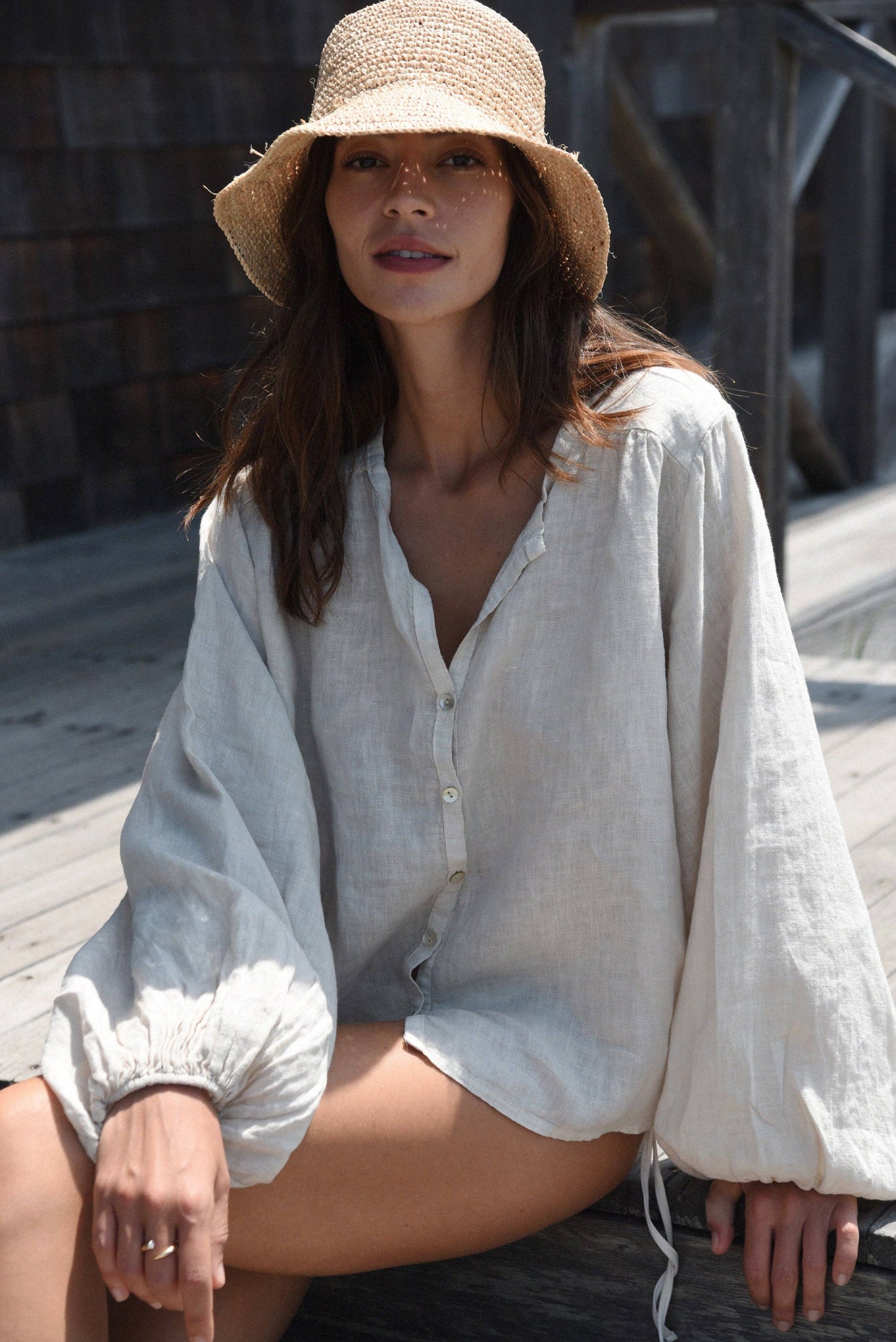 Lily Linen Blouse // Moon