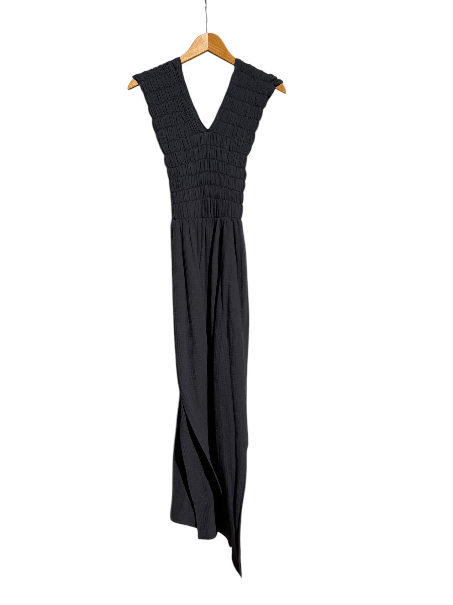 CECILIA SÖRENSEN - 736 ALBAZER V-neck dress in organic cotton muslin: Beige