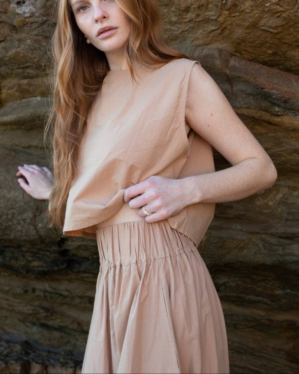 Honest Cotton - Palmer Skirt: Ivory / S/M