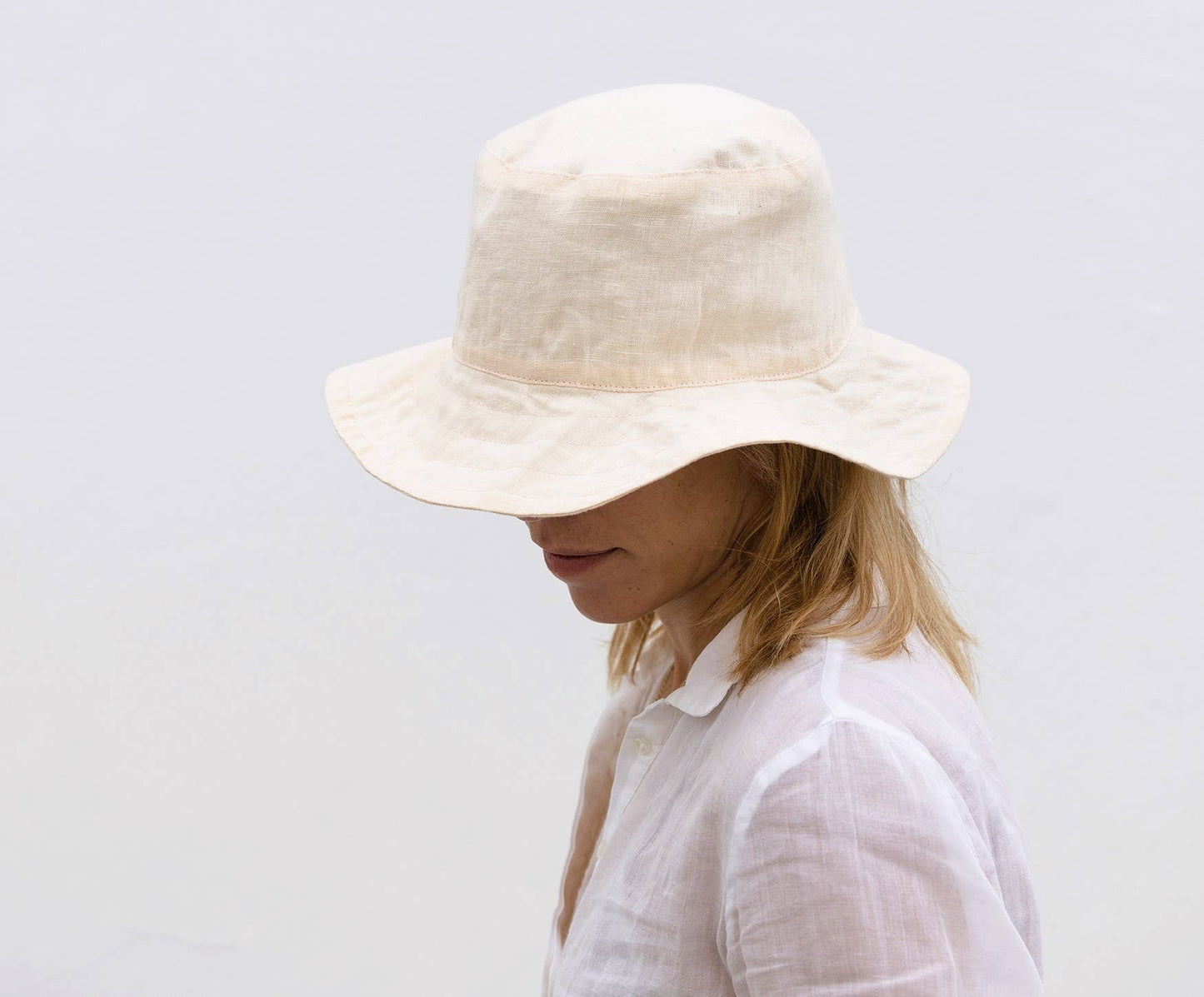 Celina Mancurti, LLC - Linen Bucket Hat: Oatmeal