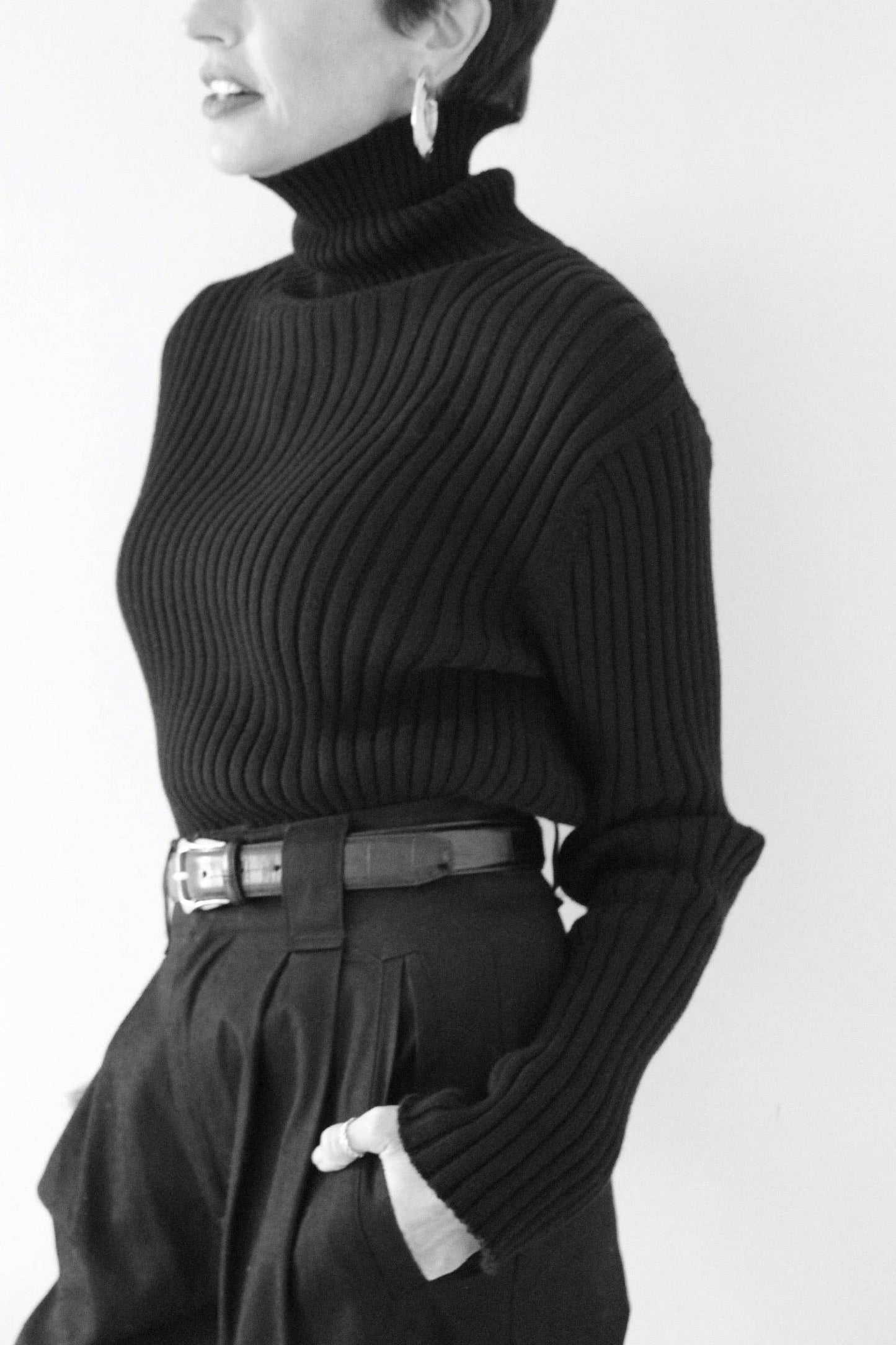 Na Nin - Montana Pima Cotton Turtleneck: Moss / O/S
