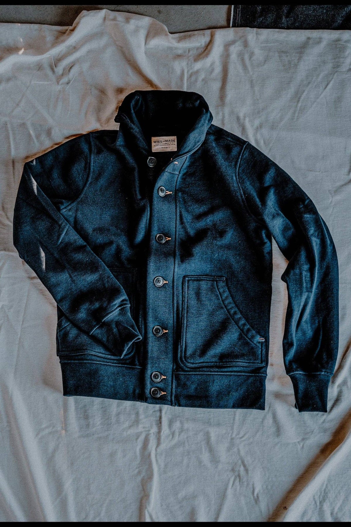 Men | Bodega Cardigan | 14oz 100% Cotton French Terry - Navy