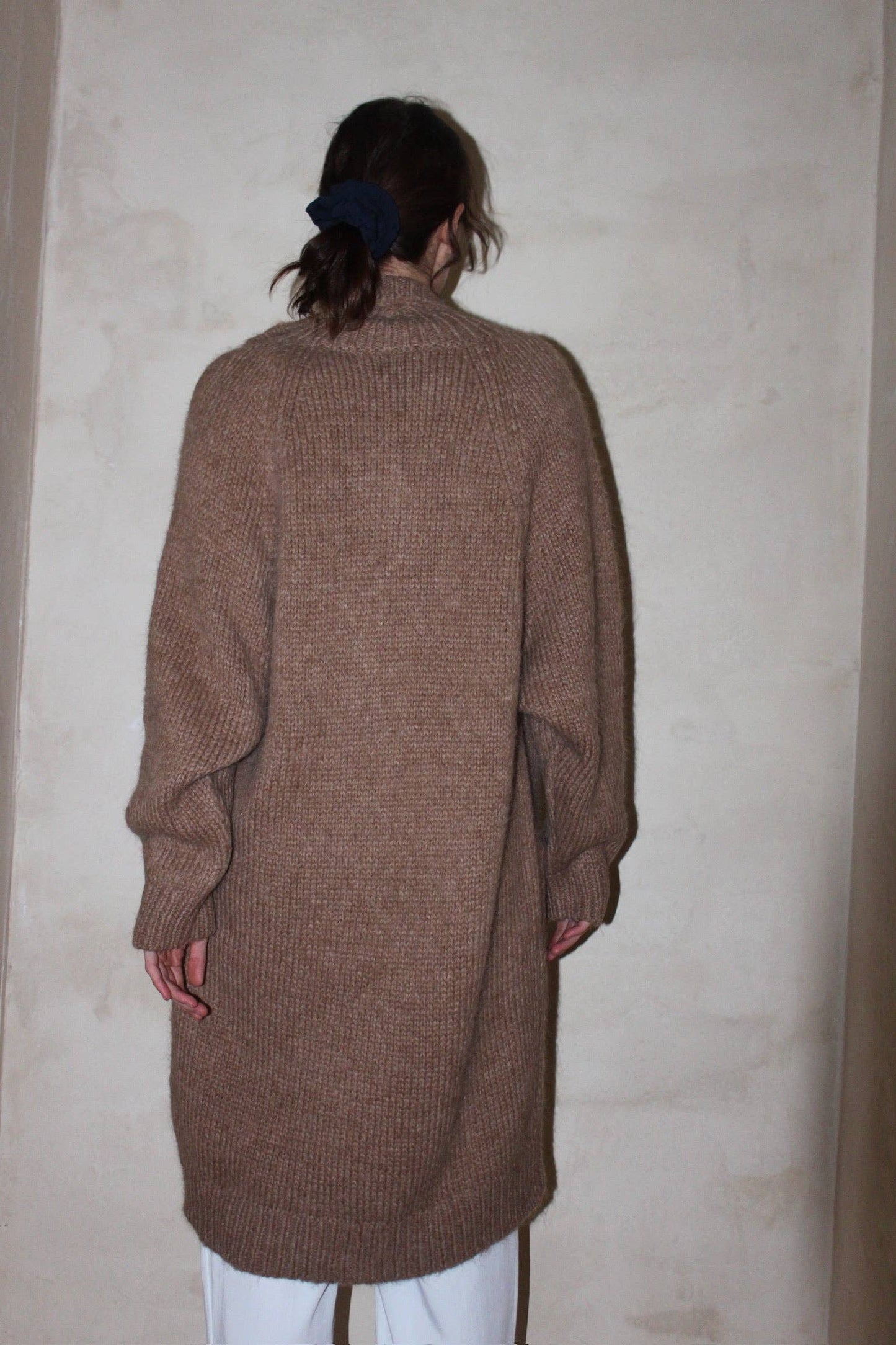 Na Nin - Martie Knitted Suri Alpaca Coat: Jute / O/S