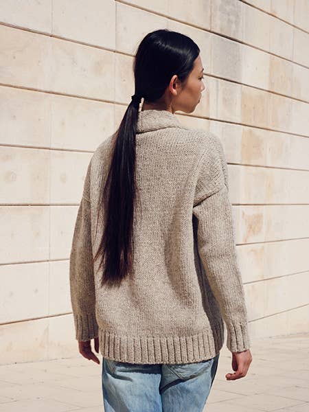 CECILIA SÖRENSEN - 900 CARDIGAN - Artisan Undyed Wool Spain: Natural white / S/M