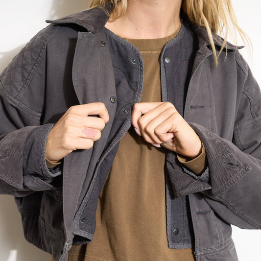 Len Quilted Bomber Liner: Deep Sea