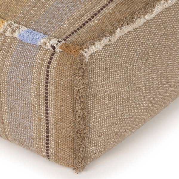Lorena Canals Home - Handloom Pouf Puebla: 1’ 6” x 1’ 6” x 9”