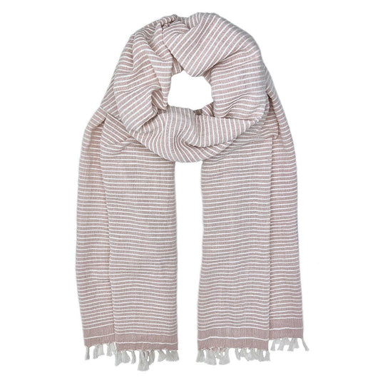 SLATE + SALT - Ethiopian Stripe Wrap Scarf: Navy