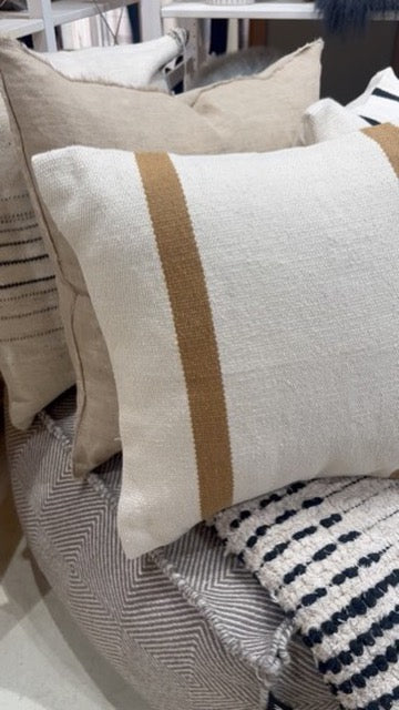 Anema Striped Kilim Toss Pillow and Down Insert