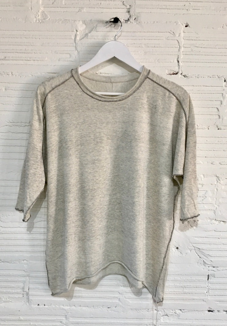 Nuime Futo Mid Sleeve Fine Organic Cotton Woven Top Gender Free by Tamaki-Niime