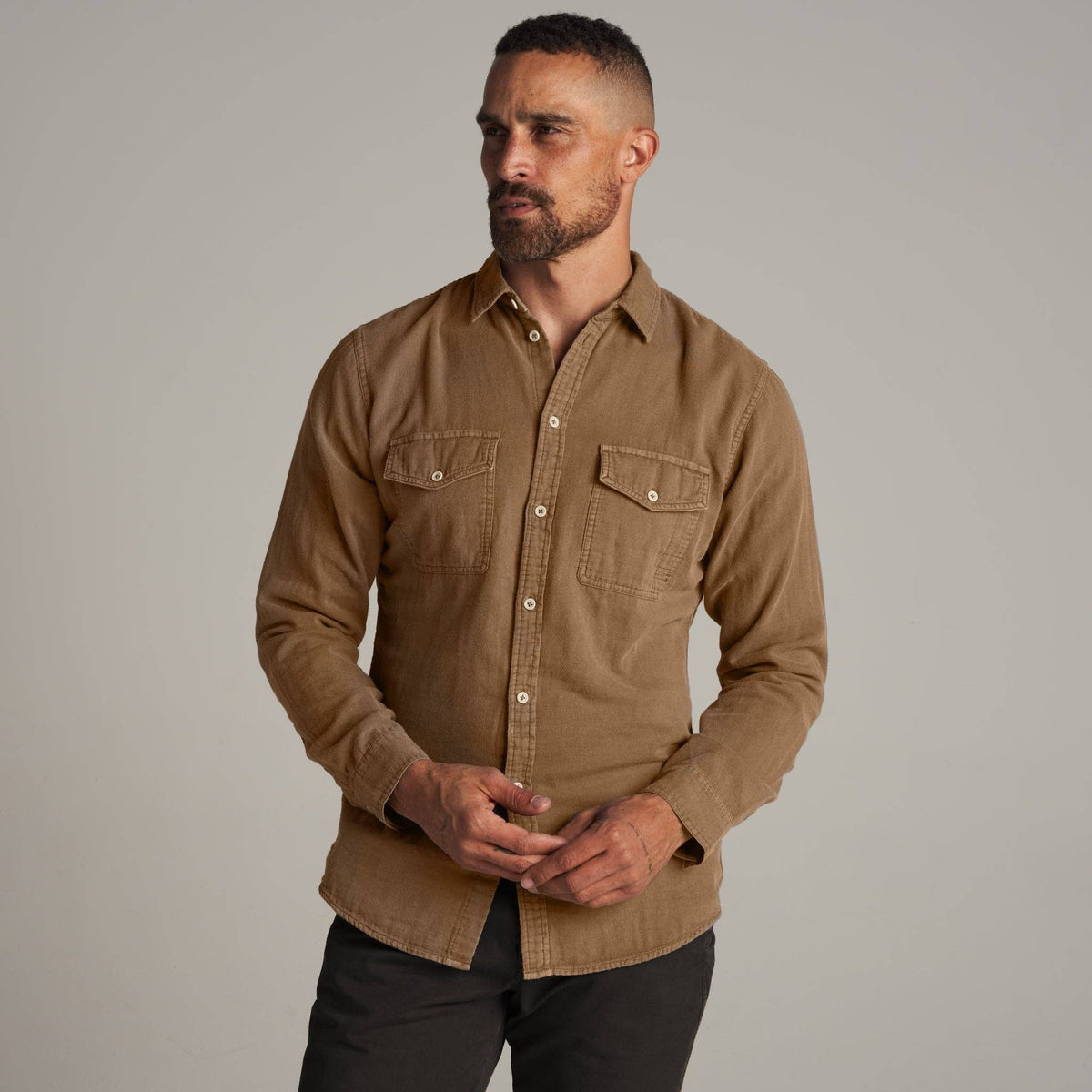 Rowan - Leeds Double Layer Cotton Gauze Shirt: Pacific / M / MWTP0010