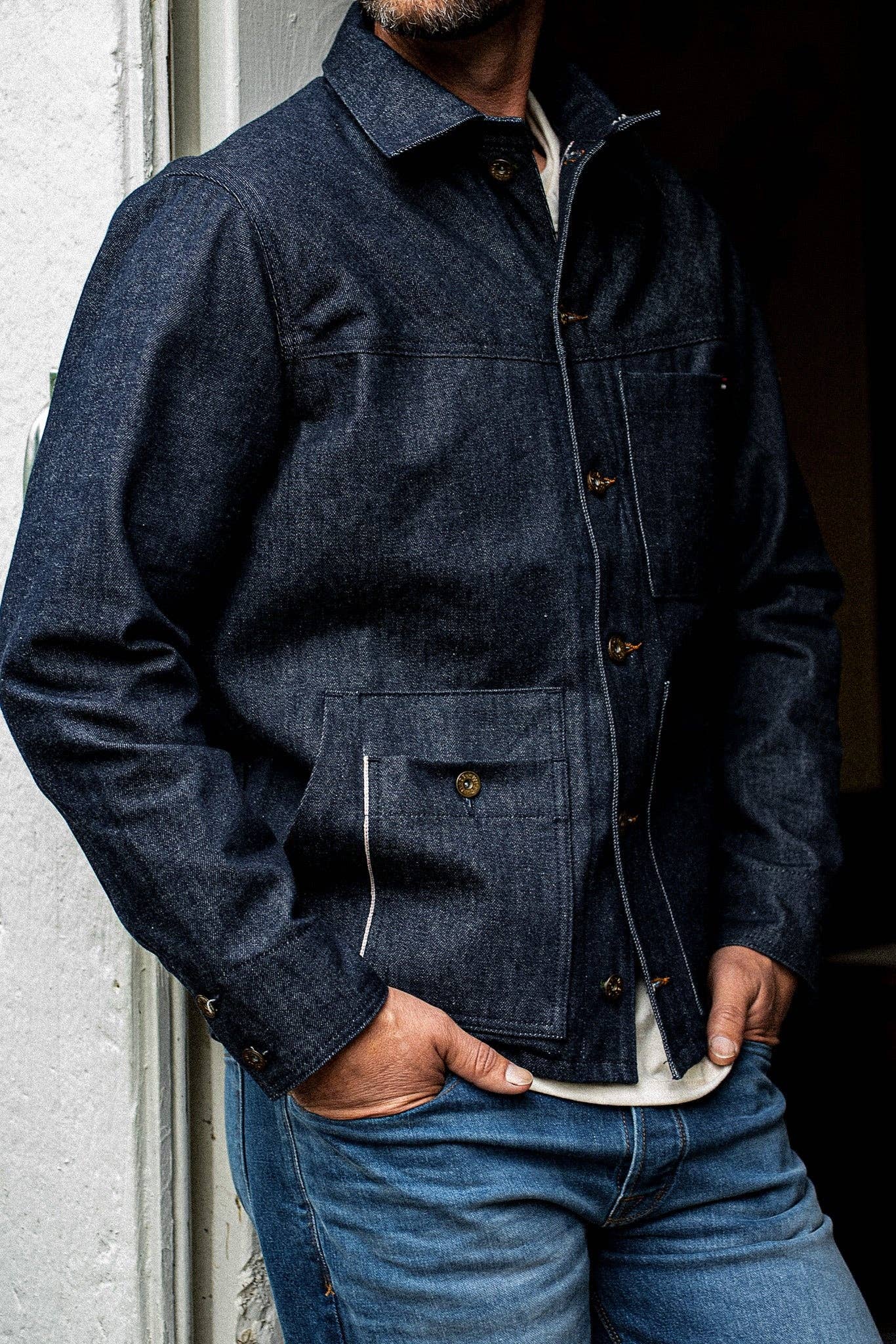 WiesMade - Men | Nico Chore Coat | Selvedge - Indigo: Indigo Raw Selvedge / L