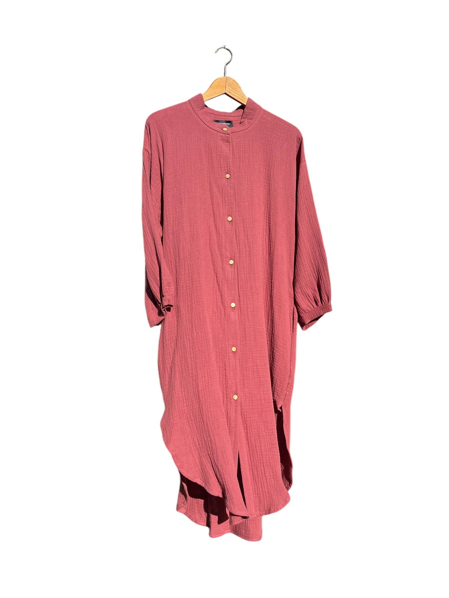 CECILIA SÖRENSEN - 702 COTONER Relaxed shirt dress in organic cotton muslin: Navy blue