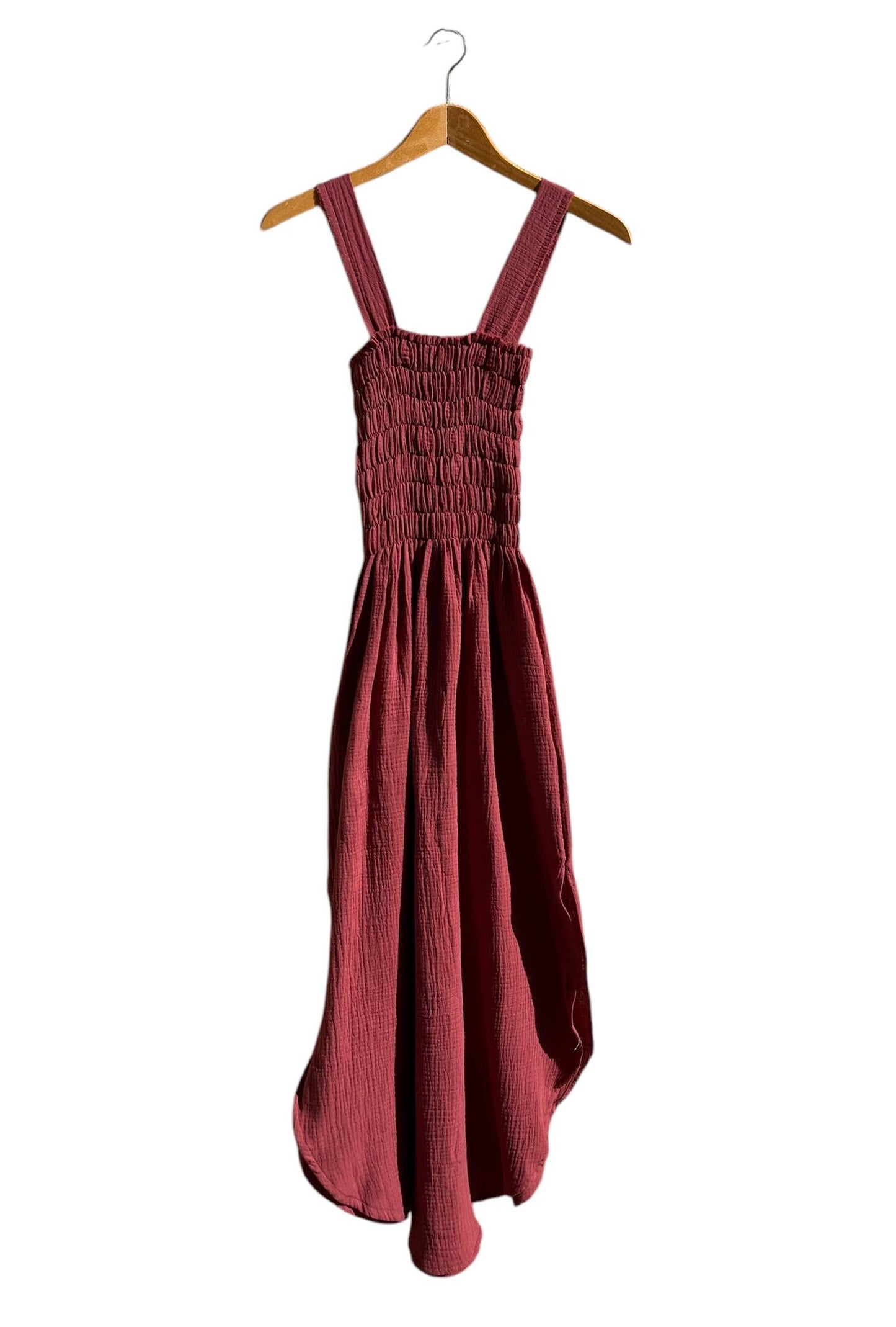 CECILIA SÖRENSEN - 737 ALENC Strap dress in organic cotton muslin: Dusk blue