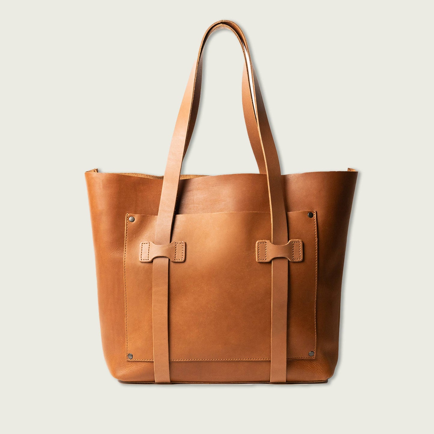 WP Standard - Large Leather Unisex Tote Bag : Tan
