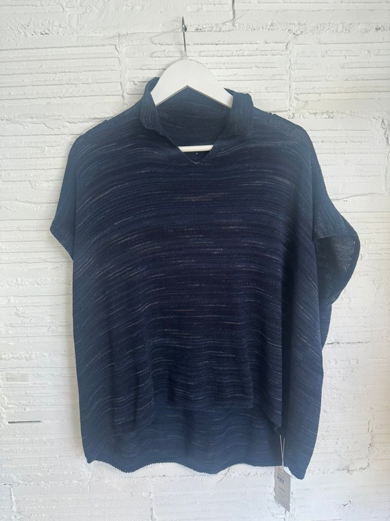 Knit Drape Polo top from Tamaki Niime