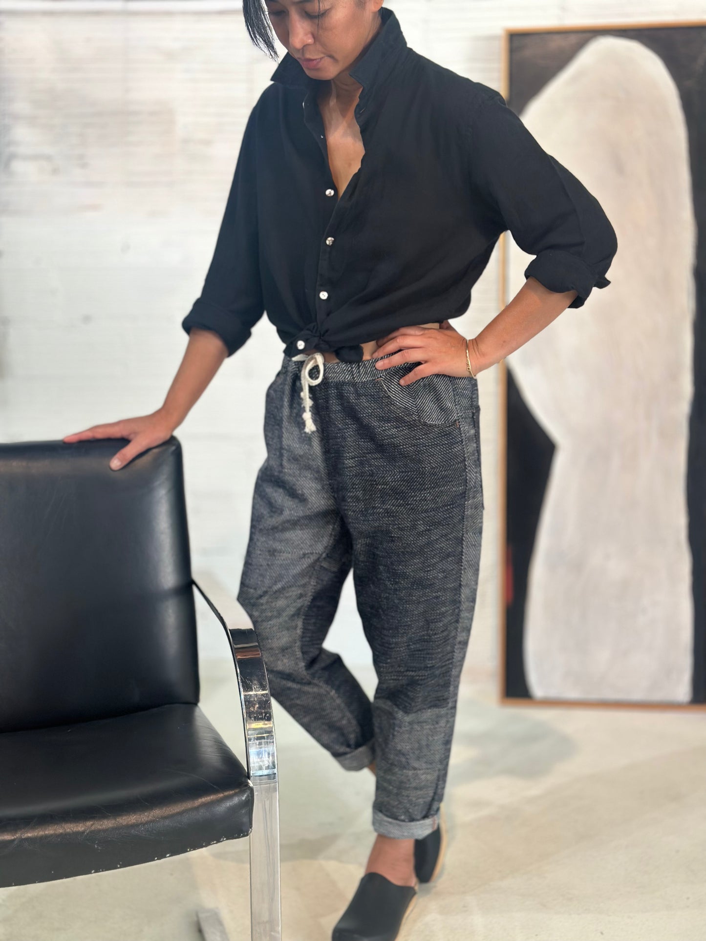 Tamaki-Niime Happy Pant-Organic Cotton Denim -Gender Fluid Wear from Japan