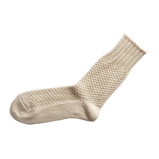 NISHIGUCHI KUTSUSHITA - NK0701 Wool Cotton Boots Socks: Ivory / L (USM9.5-12/USW10.5-13/EUR43-46)