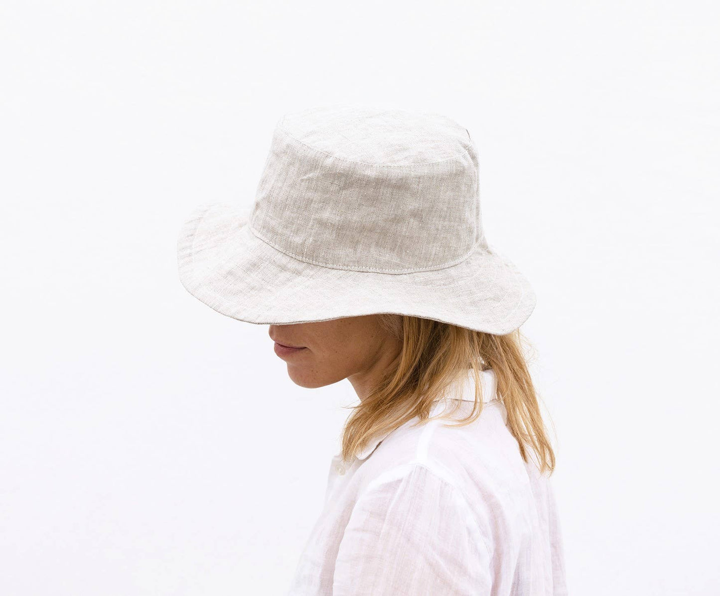 Celina Mancurti, LLC - Linen Bucket Hat: Nude