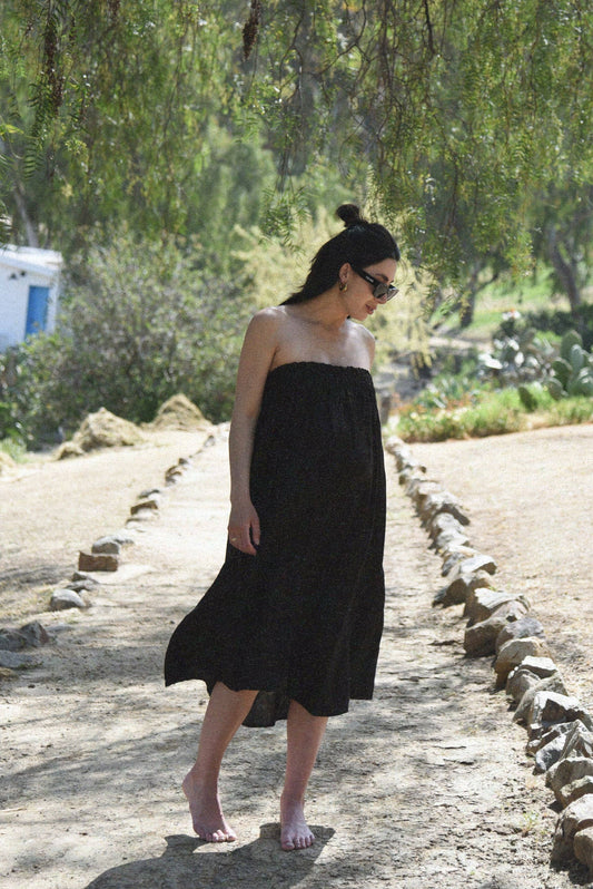 Amalfi Linen Skirt // Noir