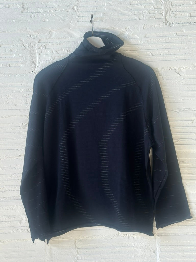 Tamaki Niime Tokkuri Cotton Mock neck knit long sleeve tee