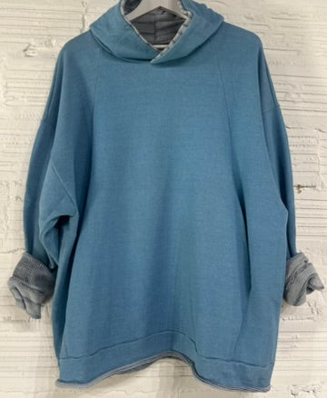 Tamaki Niime Dub Dub Pocket reversible hoodie in organic cotton from Japan