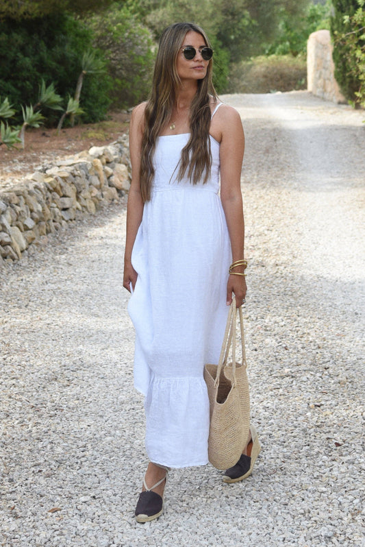 Linen Zoe Dress // Blanco: S/M