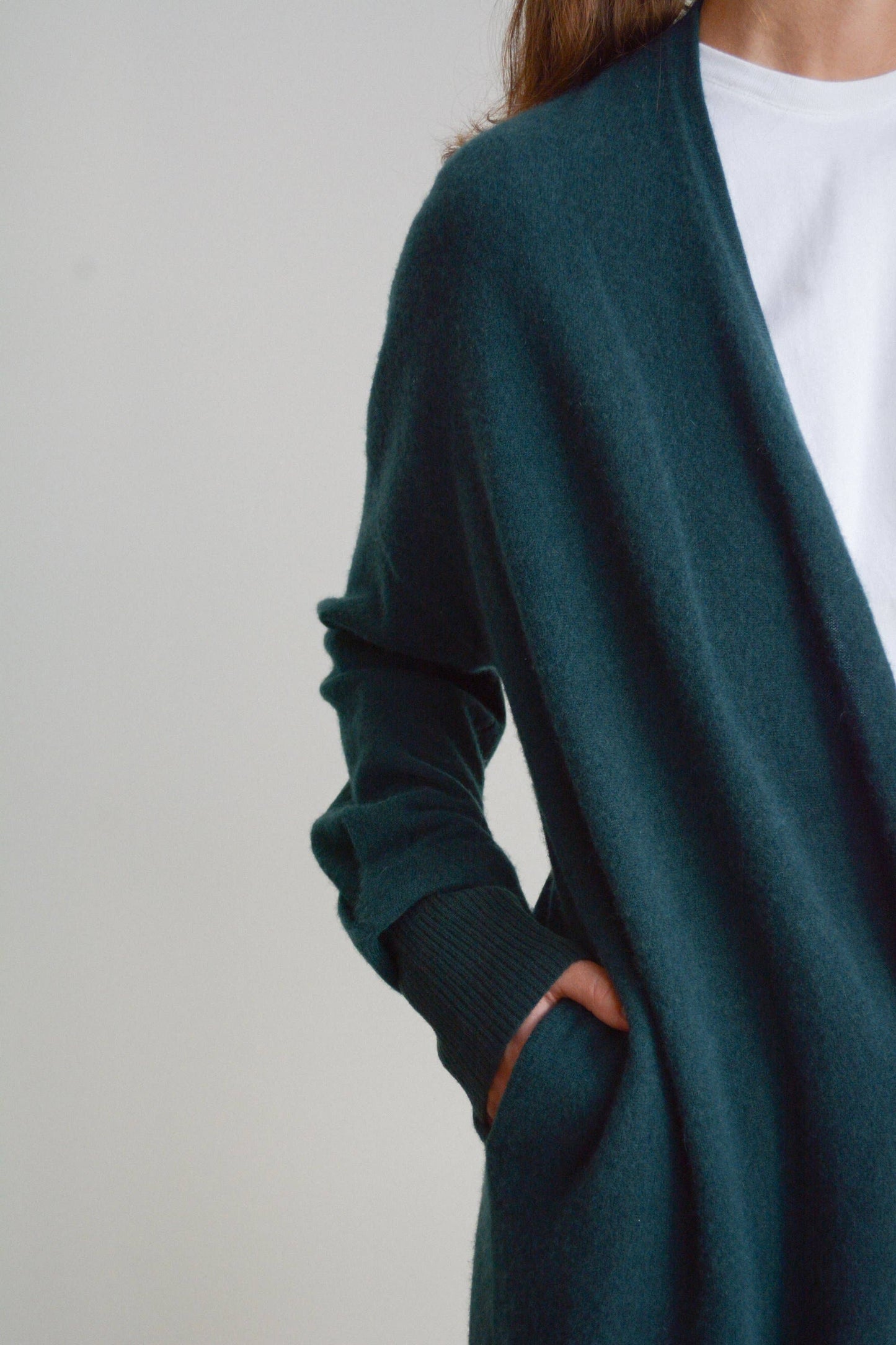 Understate. - Essential Long Cardigan in Forest: OS Petite