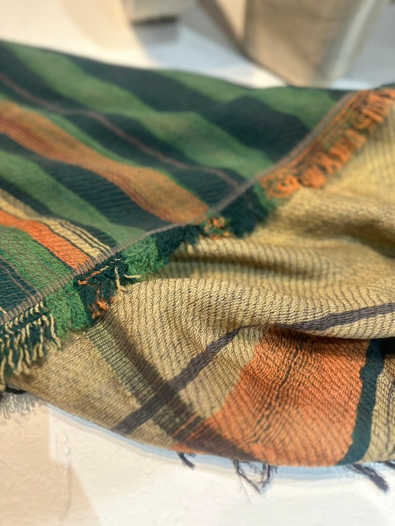 Middle Fluff Roots Square Shawl Cotton and Wool heaven