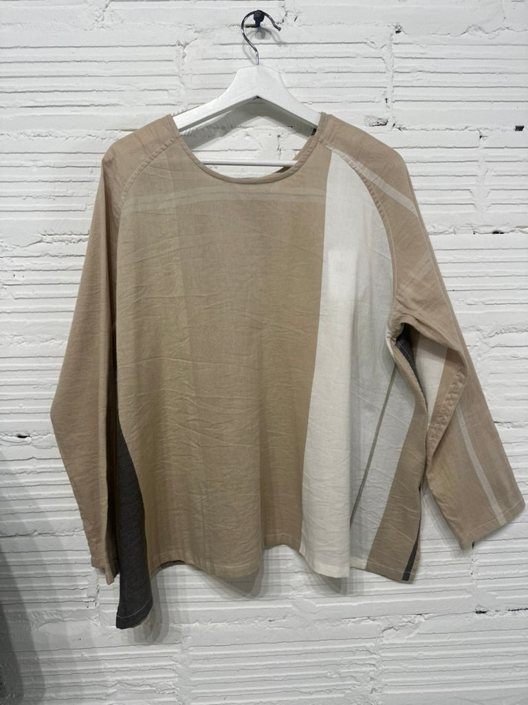 Tamaki-Niime T-Ragi Cotton Scoop Top