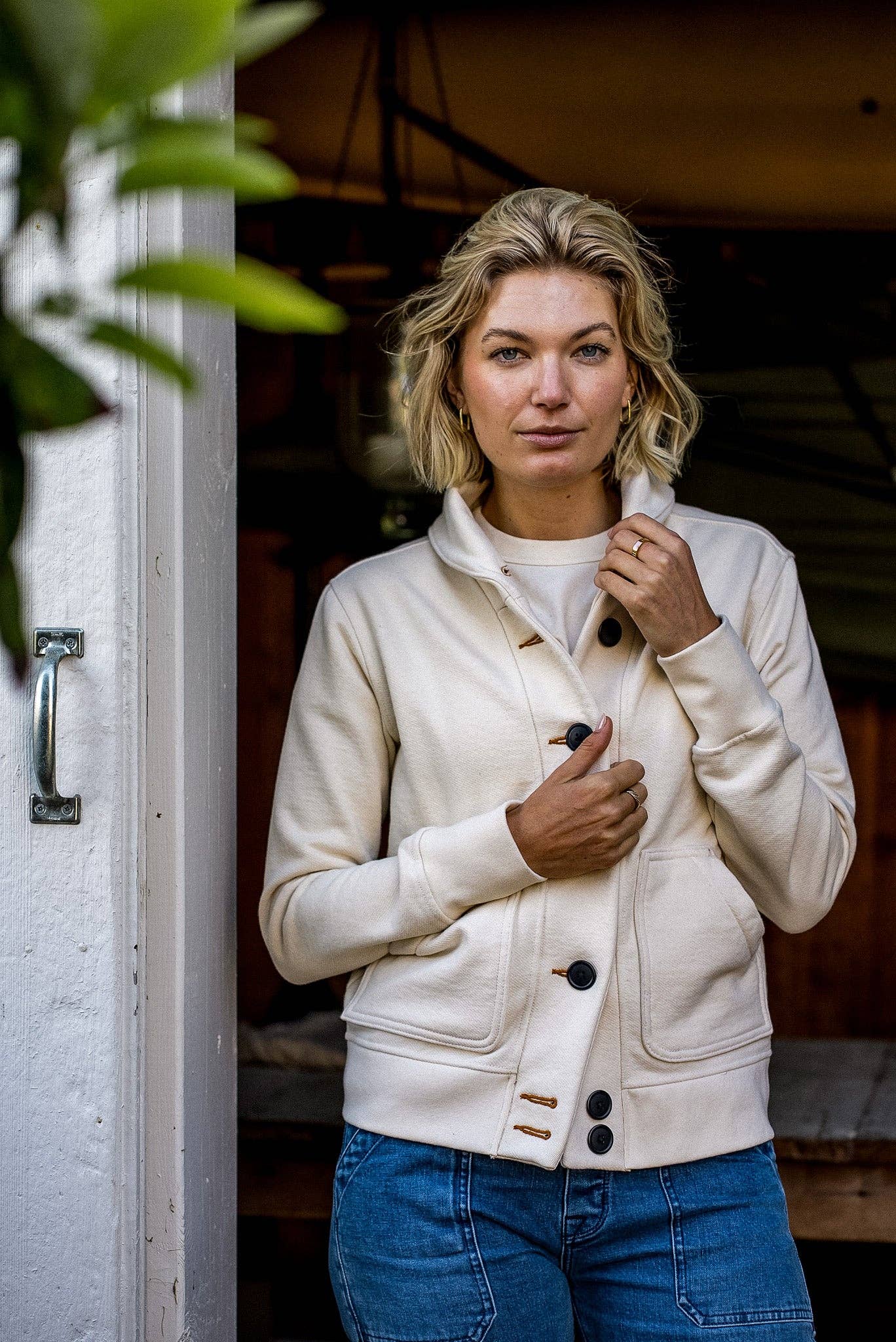 WiesMade - Women | Bodega Cardigan | 14oz 100% Cotton French Terry - Natural: Natural / S
