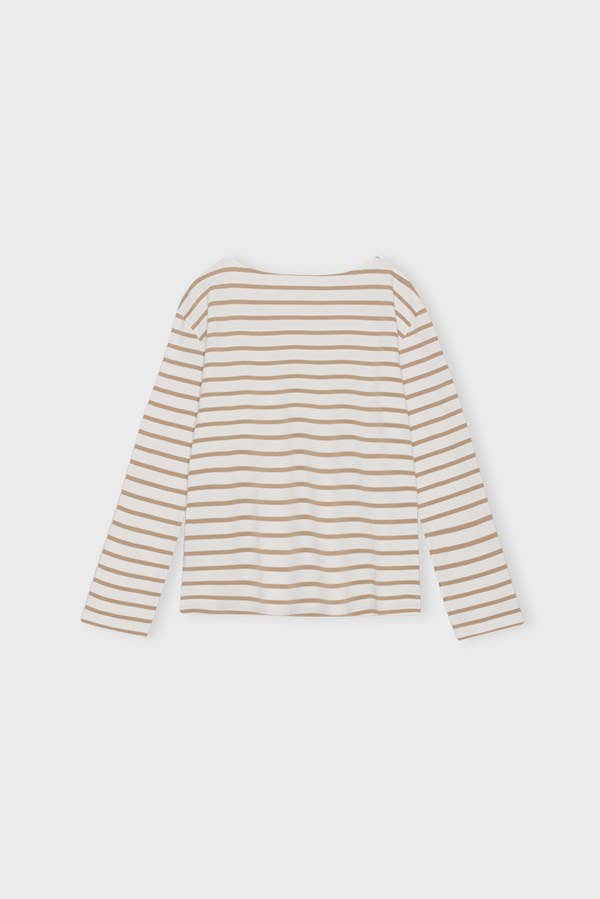 moshi moshi mind - Blessed sweatshirt stripe - ecru / warm sand: M