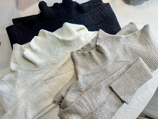 In-Nice Tamaki-Niime Mock Turtle  Stretch Sweater from Japan