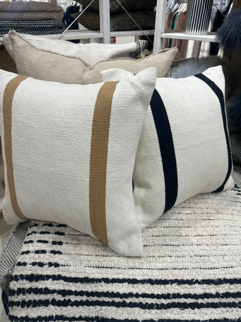 Anema Striped Kilim Toss Pillow and Down Insert