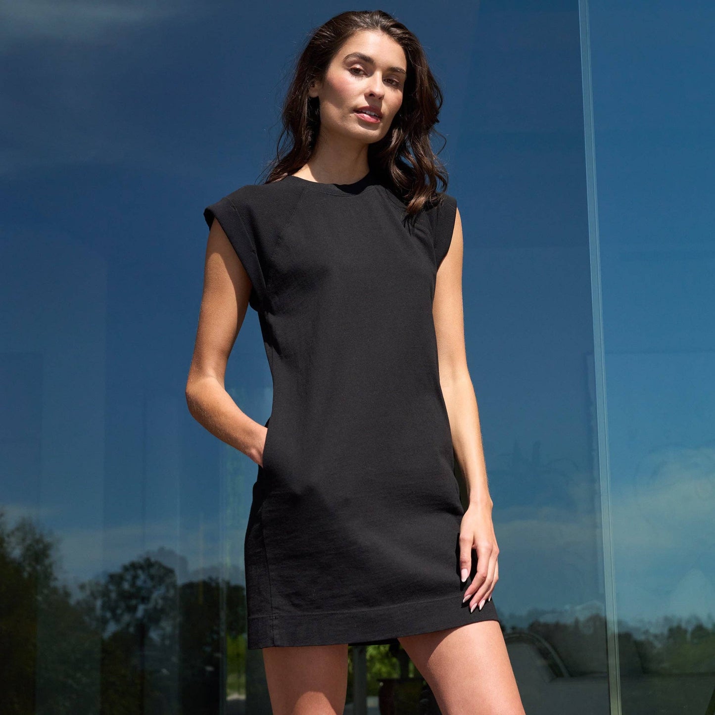 Rowan - Estelle Cap-Sleeve Raglan Heritage Dress: Black / S / WKDR0003