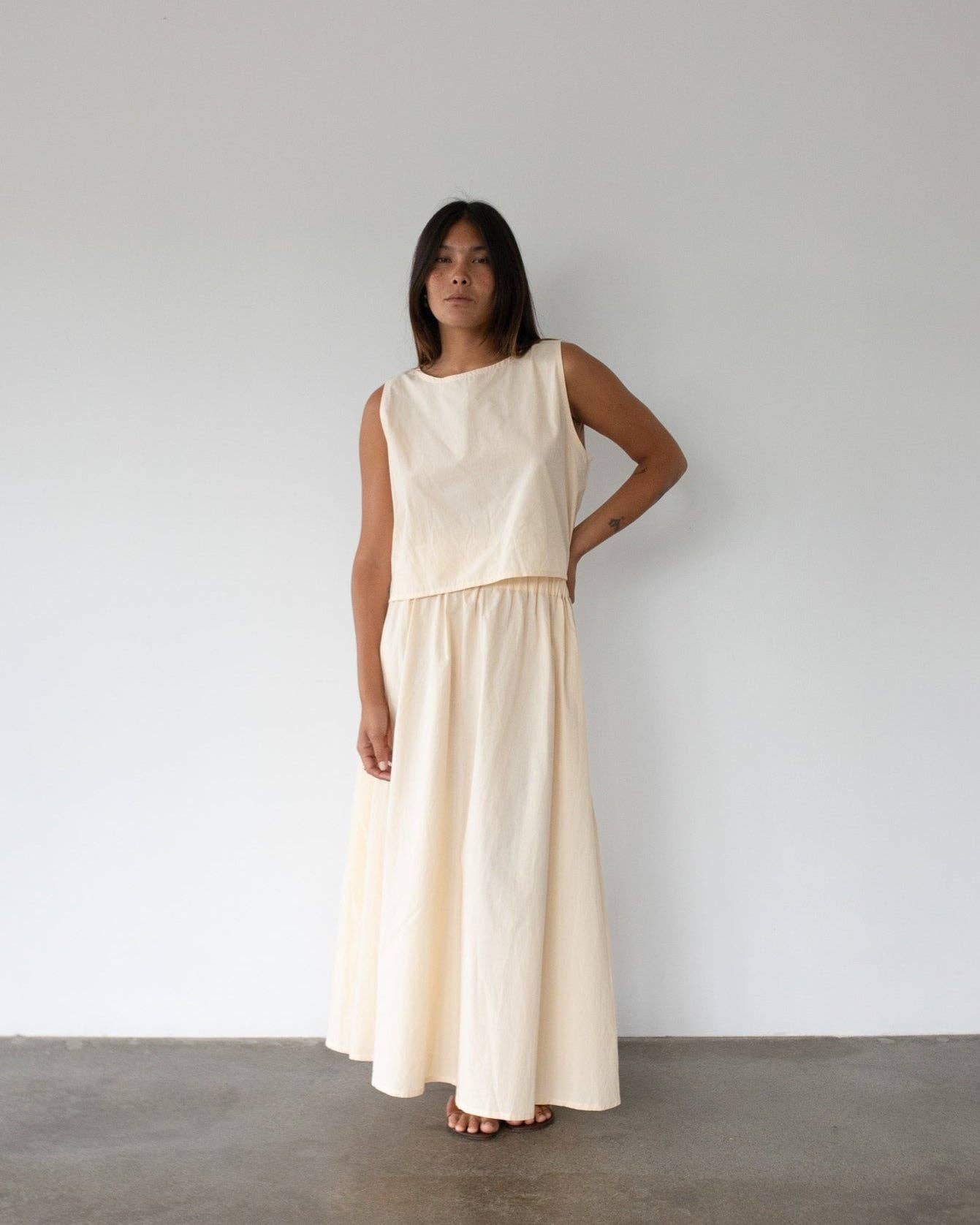Honest Cotton - Palmer Skirt: Almond / L/XL