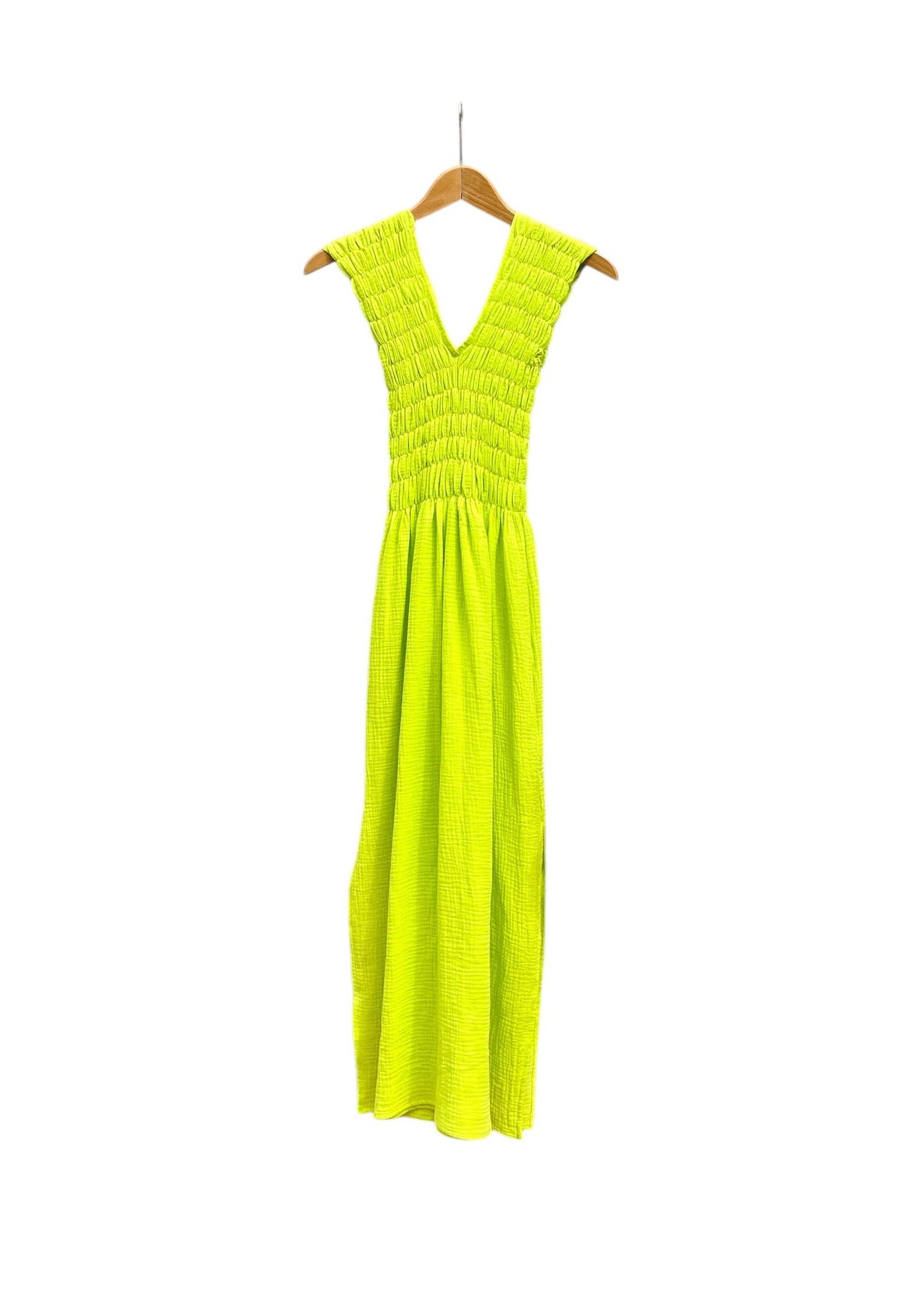 CECILIA SÖRENSEN - 736 ALBAZER V-neck dress in organic cotton muslin: Khaki