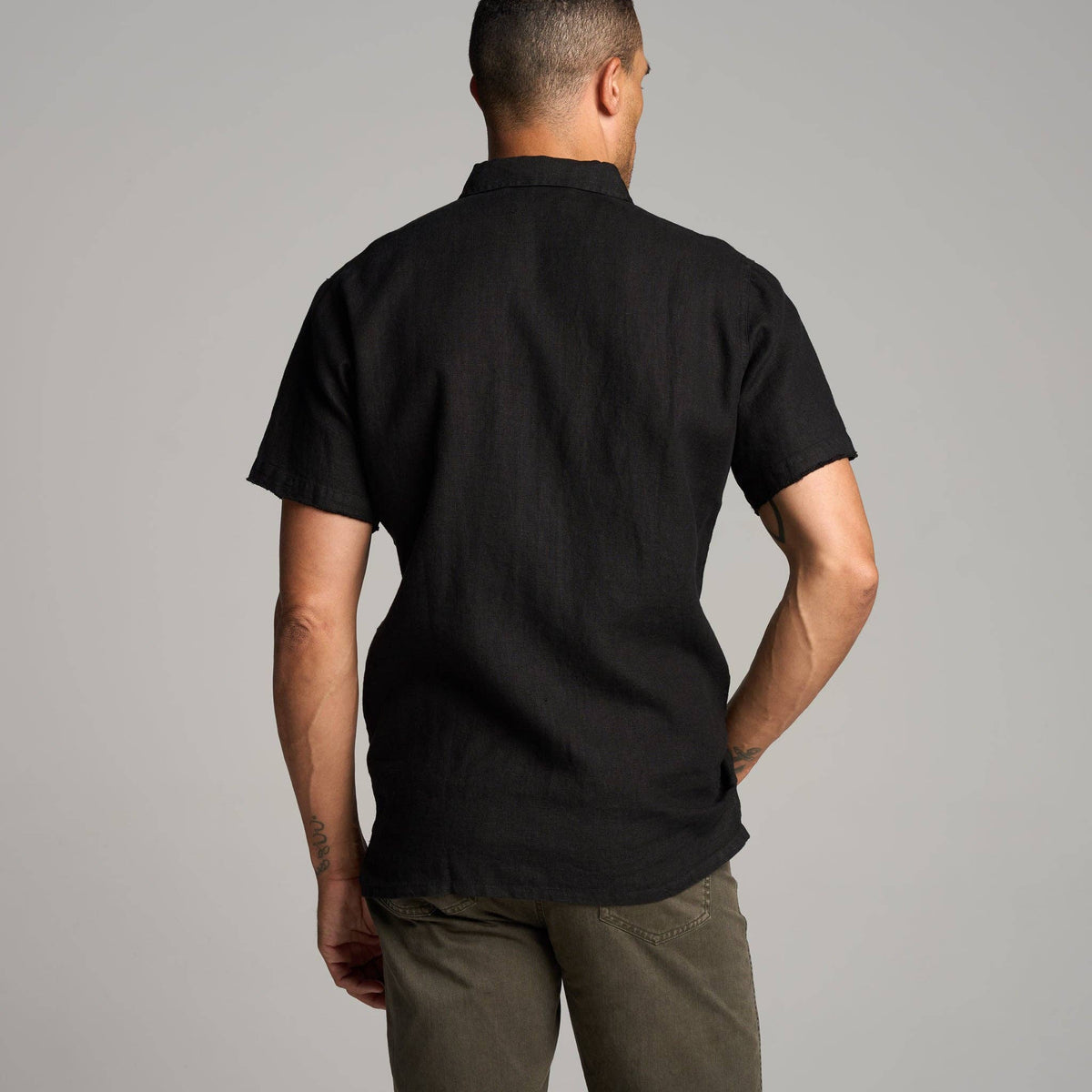 Rowan - Lyons Short Sleeve Linen Shirt: Seaport / M / MWTP0014