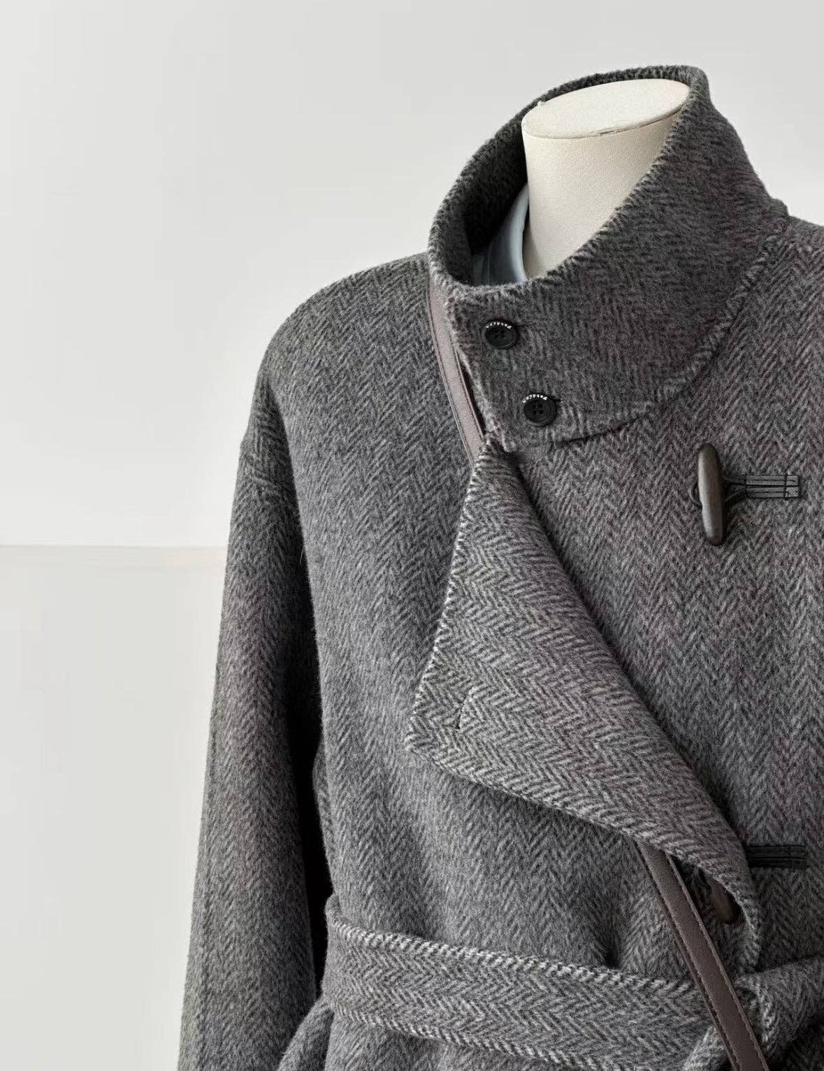 Astra Stand Collar Coat - Gray / One Size