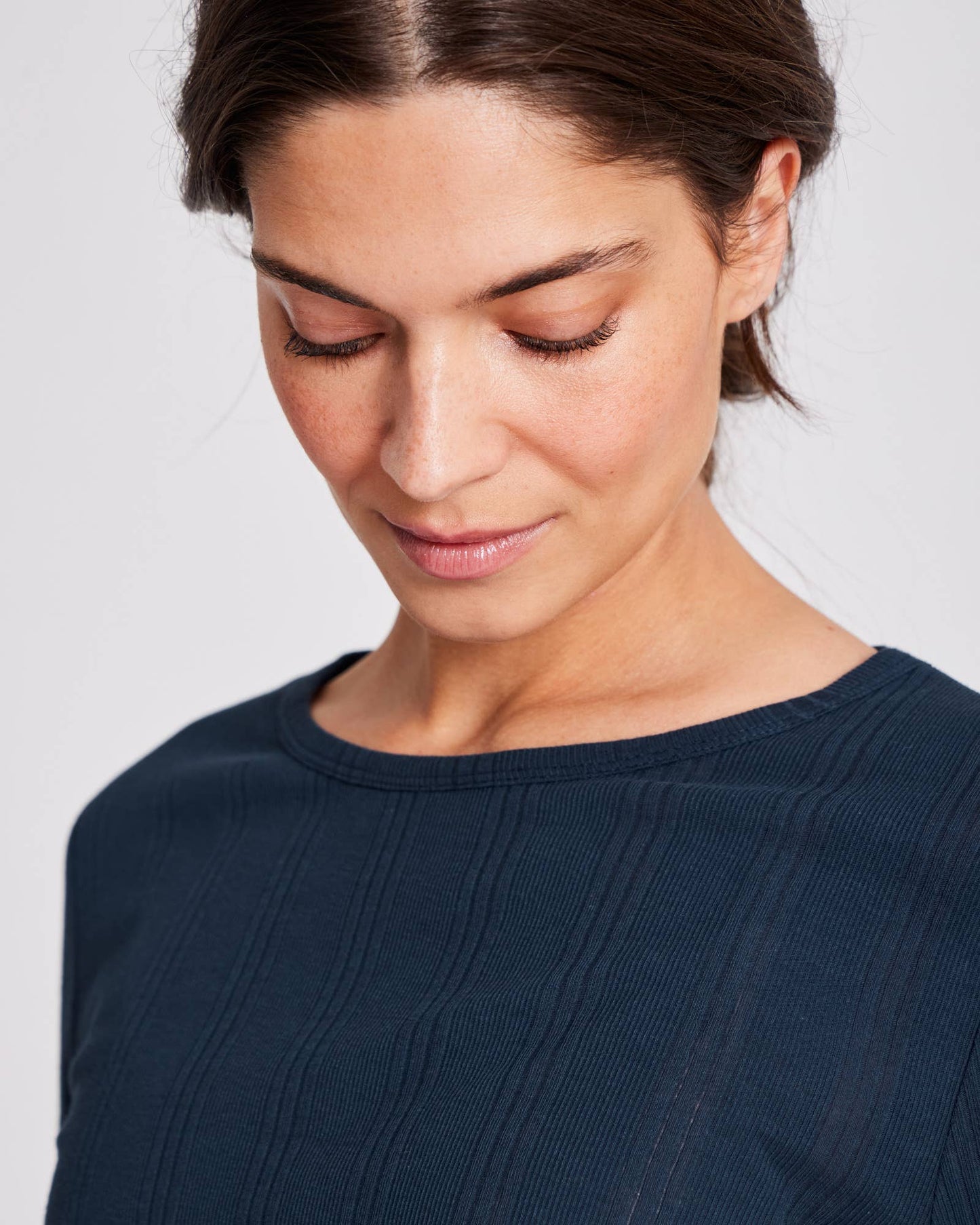 large gai-lisva - Thyra L/S Cotton Top - Denim Blue